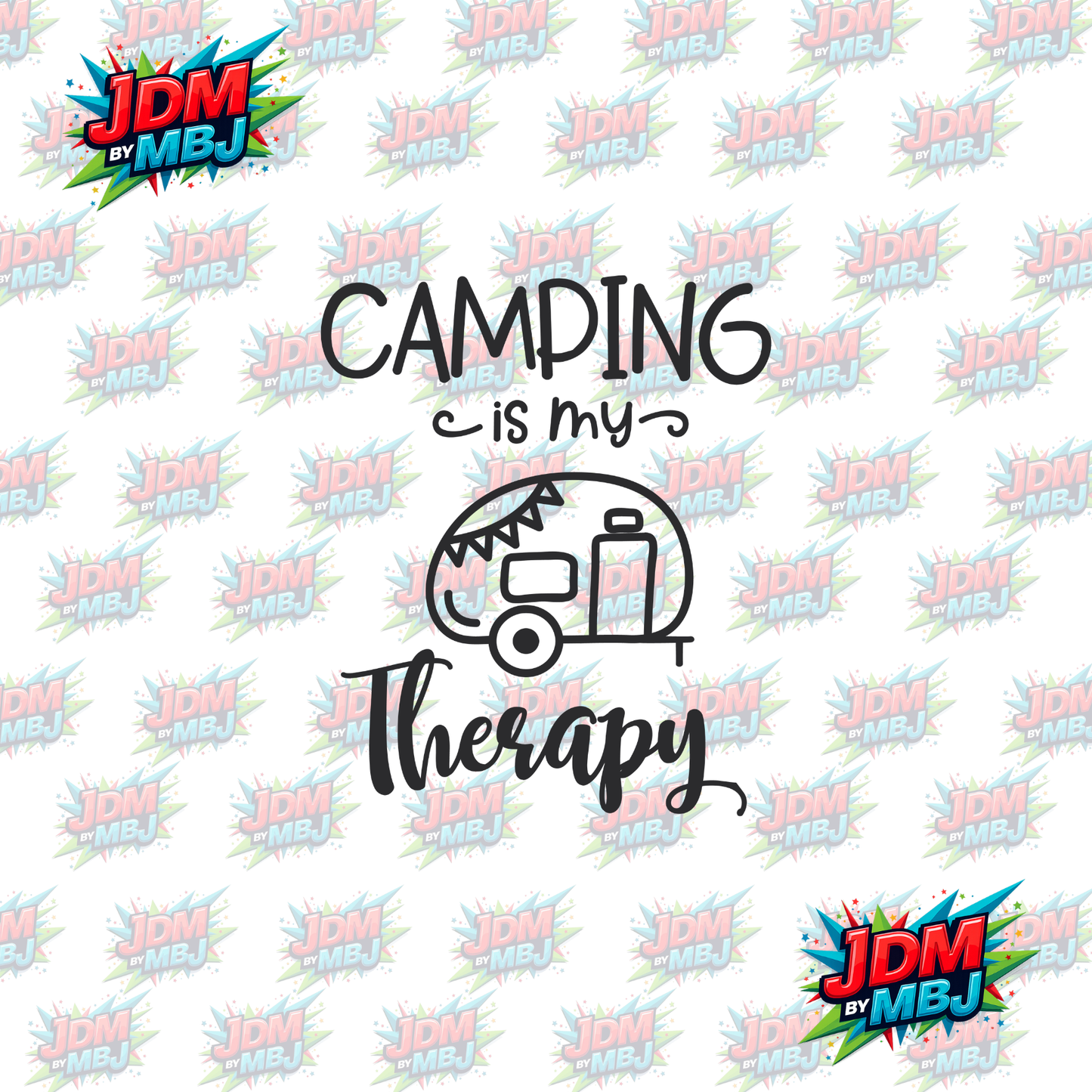 Iron On - Camping is my Therapy DTF 20cm