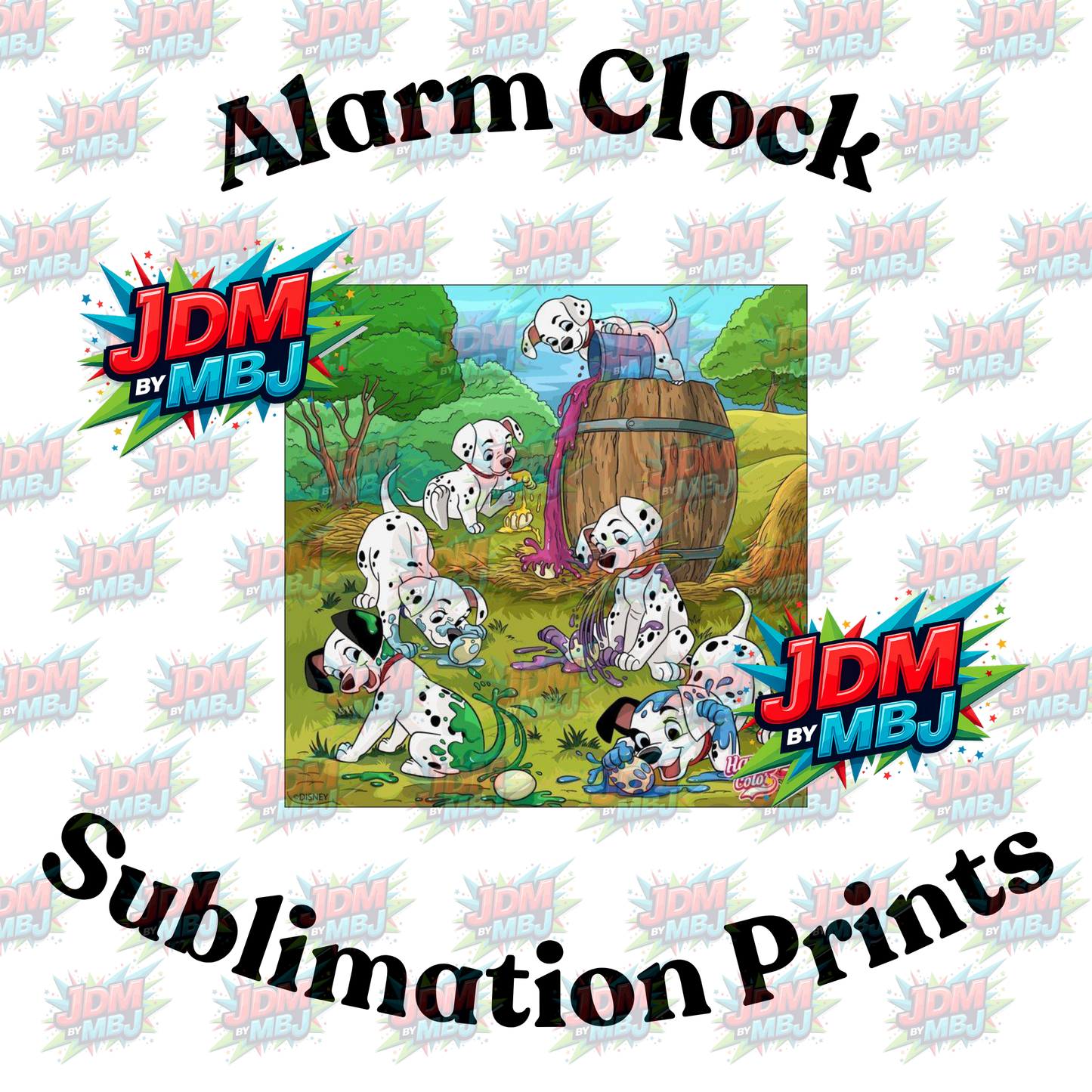 Inspired by 101 Dalmatian Alarm Clock Sublimation Prints