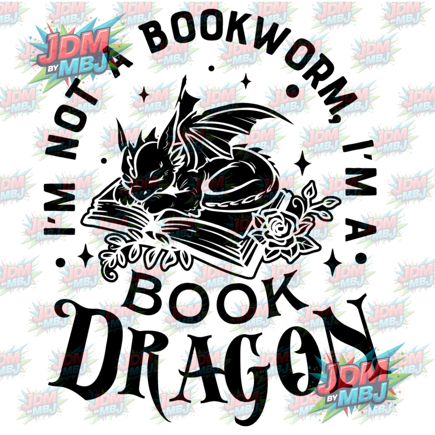 Iron On - Book Dragon DTF 20cm