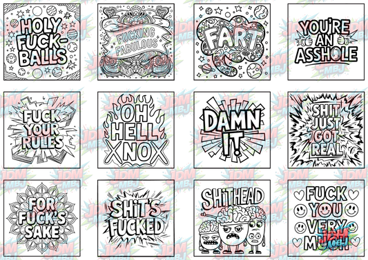 Swear Words "Bold & Easy" Volume 2 Digital Colouring Pages
