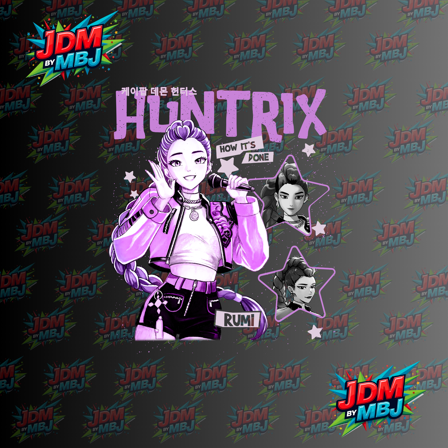 Iron On - Huntrix RUMI "K-POP" DTF 20cm