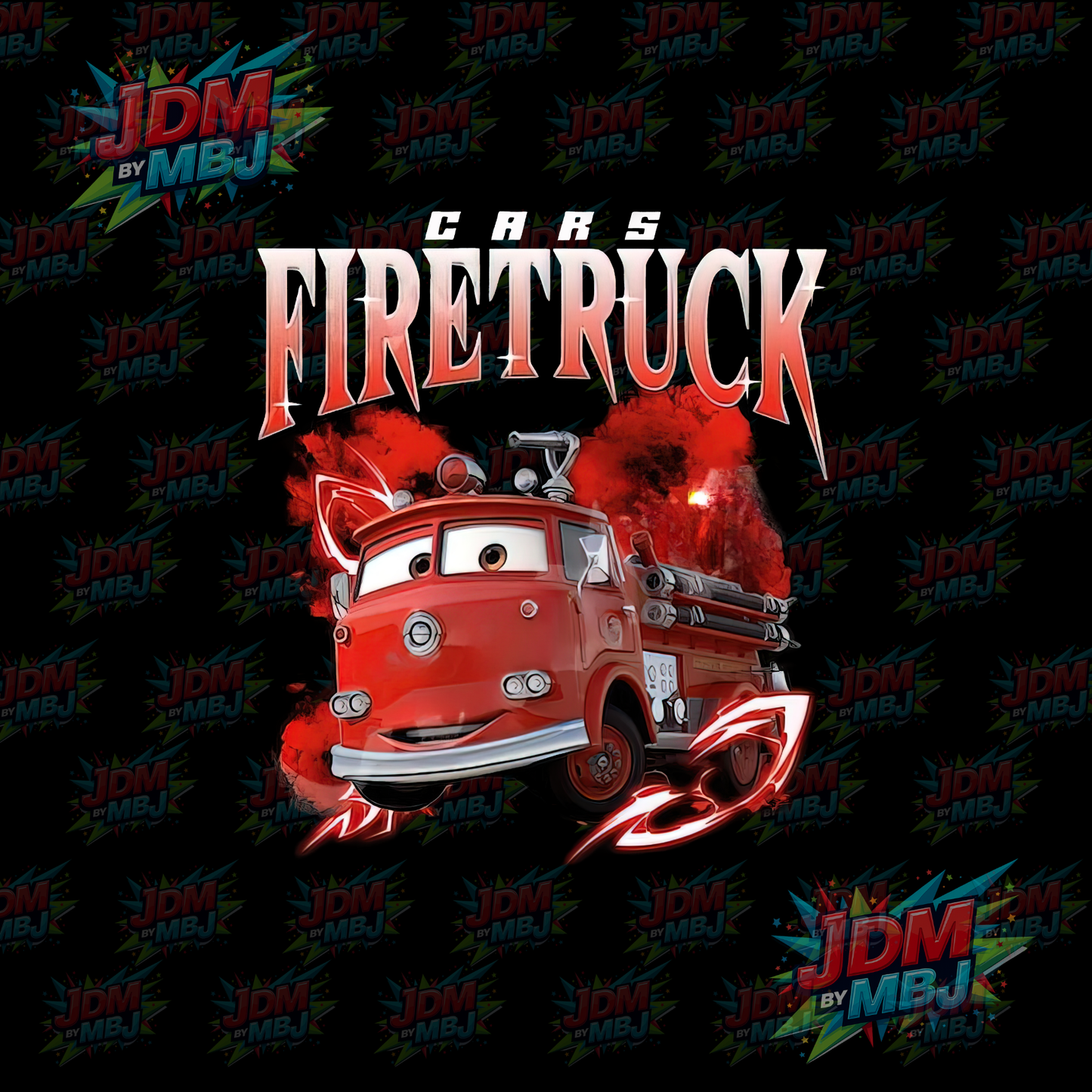 Iron On - Red 'Firetruck' "Lighting McQueen" DTF 24cm