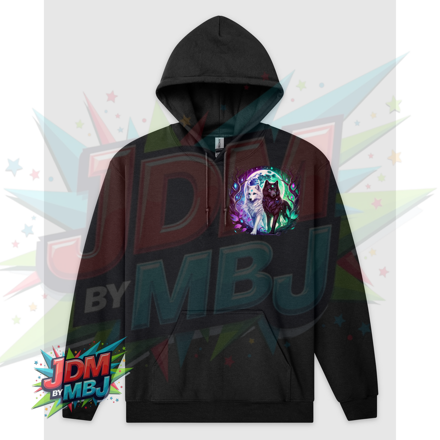 Mystical Wolves DTF Printed on Gildan Hoodies