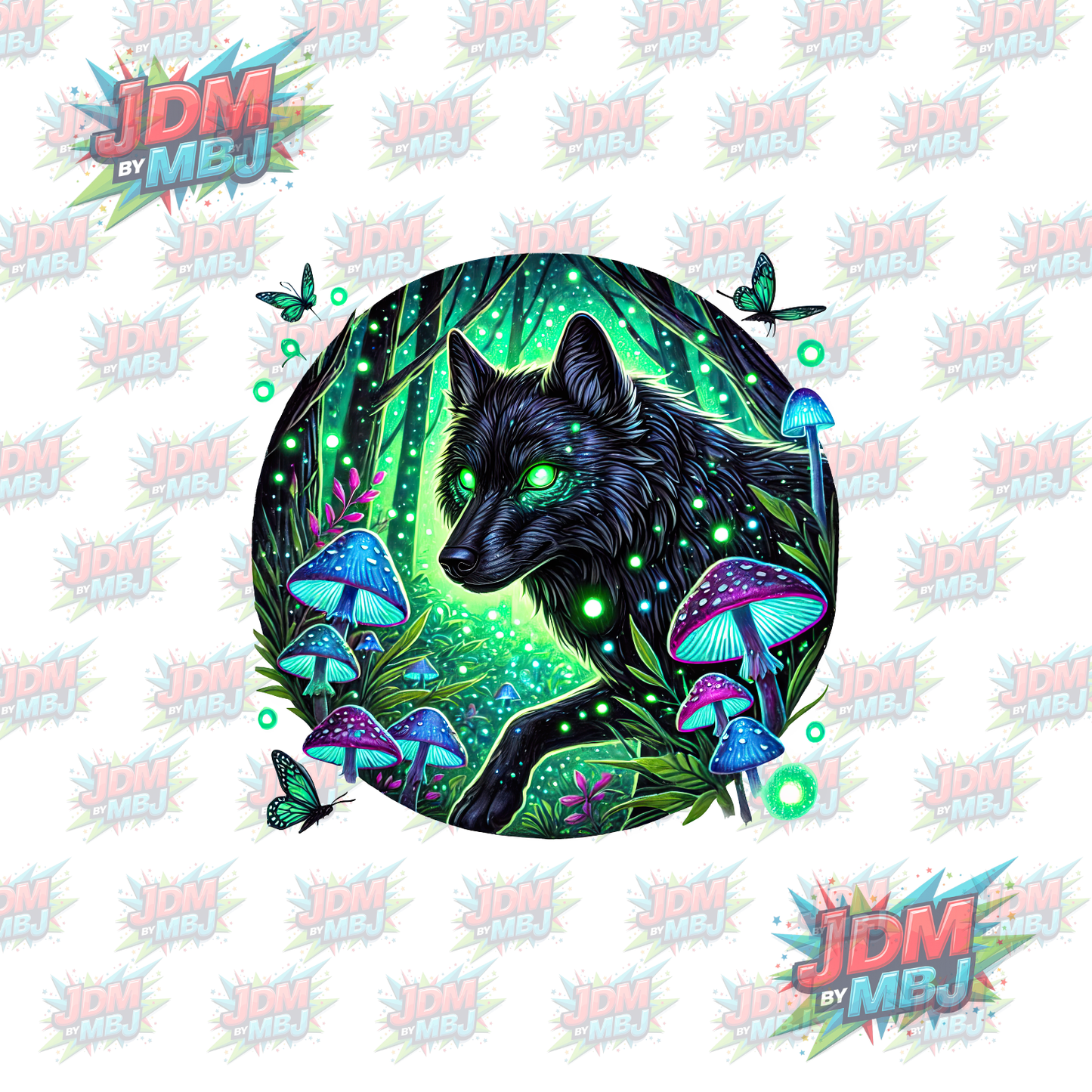 Transferencia térmica - Lobo misterioso DTF 25 cm