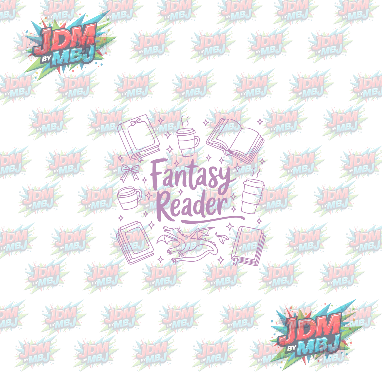 Iron On - Fantasy Reader "Pink" DTF 20cm