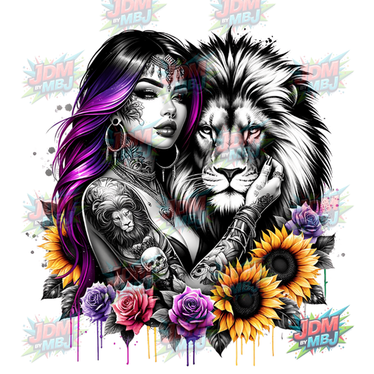 Tatuaje termoadhesivo - Chica tatuada DTF 25 cm