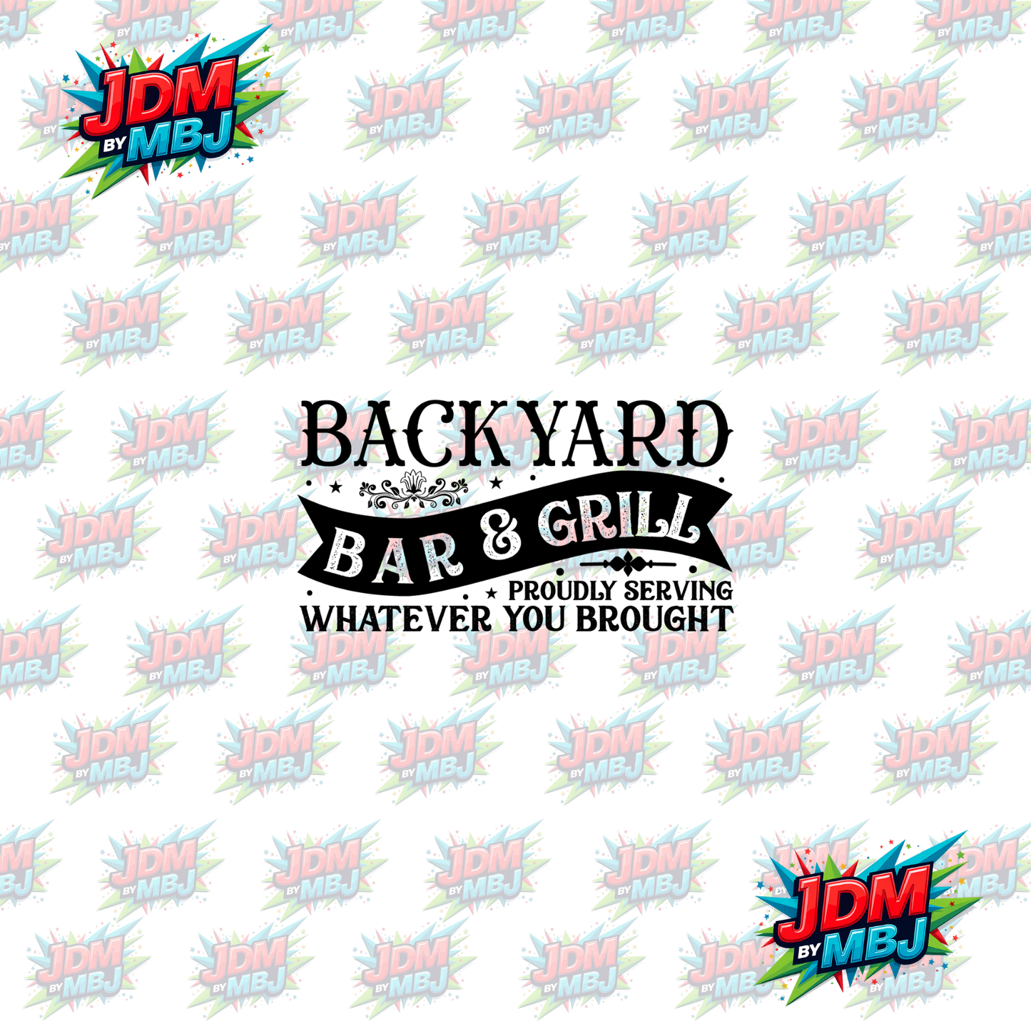 Iron On - Back Yard Bar & Grill - Vintage Farm DTF 20cm