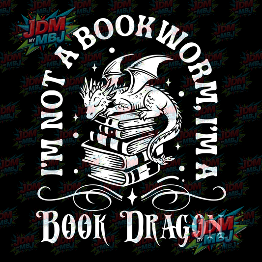 Iron On - Bookworm Dragon DTF 20cm