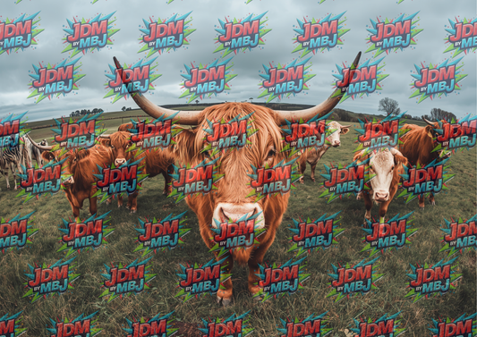 Highland Cow Cutting Board Sublimation Prints