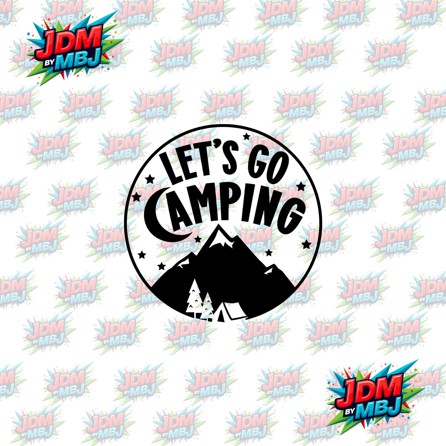 Iron On - Let's Go Camping DTF 20cm