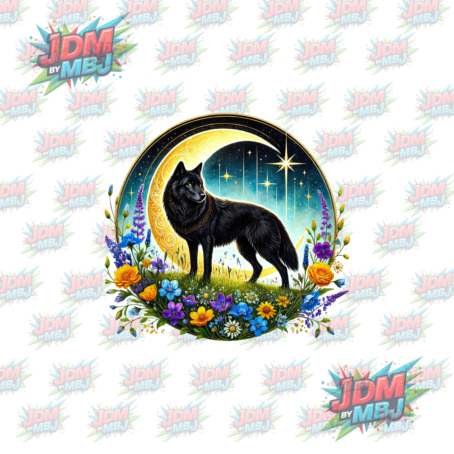 Transferencia térmica - Lobo misterioso DTF 25 cm