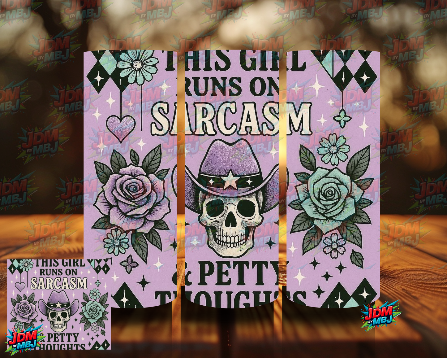 This Girl Runs on Sarcasm & Petty Thoughts Sublimation Print