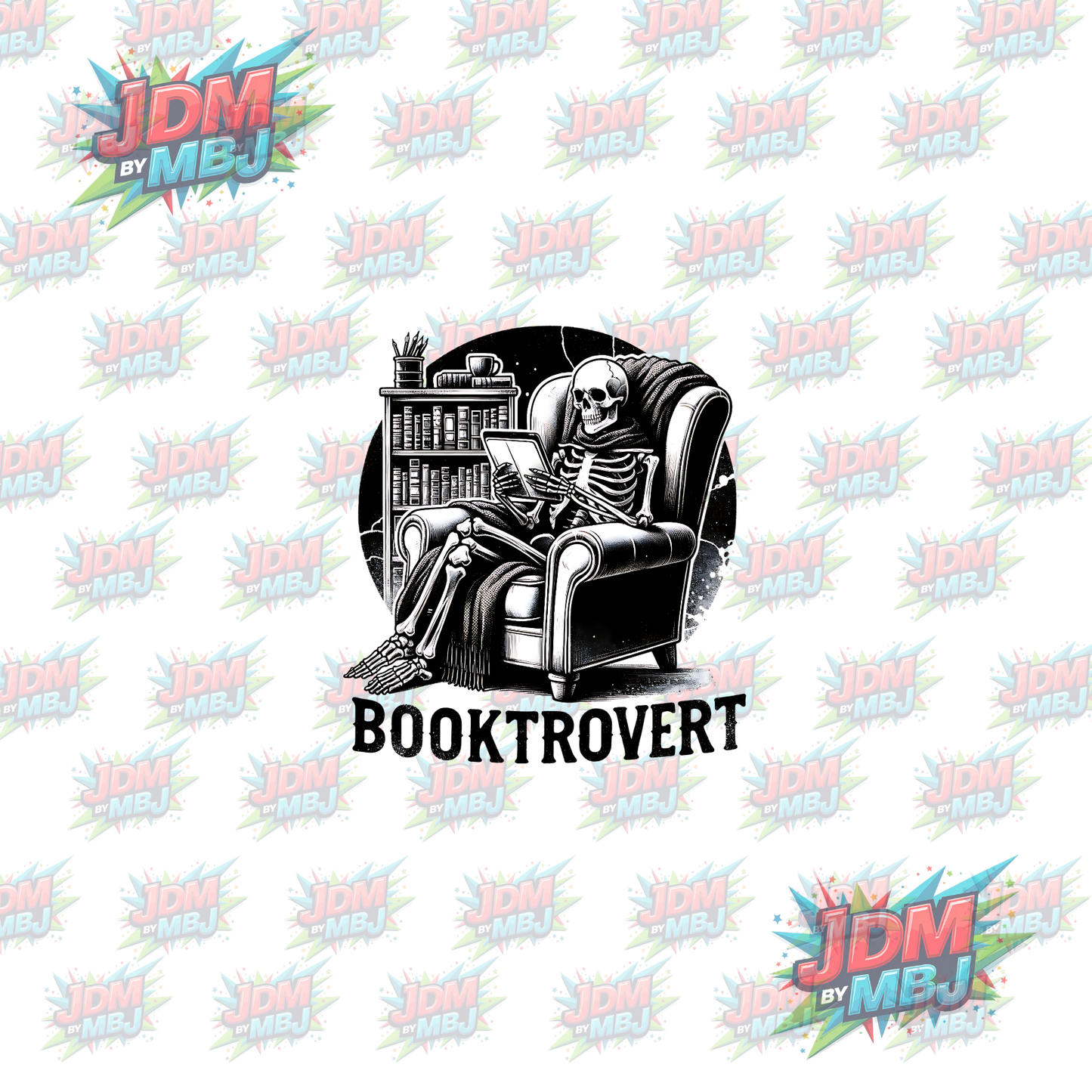 Iron On - Booktrovert "Skull" DTF 20cm