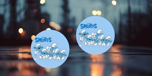 Impresiones de sublimación de posavasos para coche de Pitufo (8 por página)