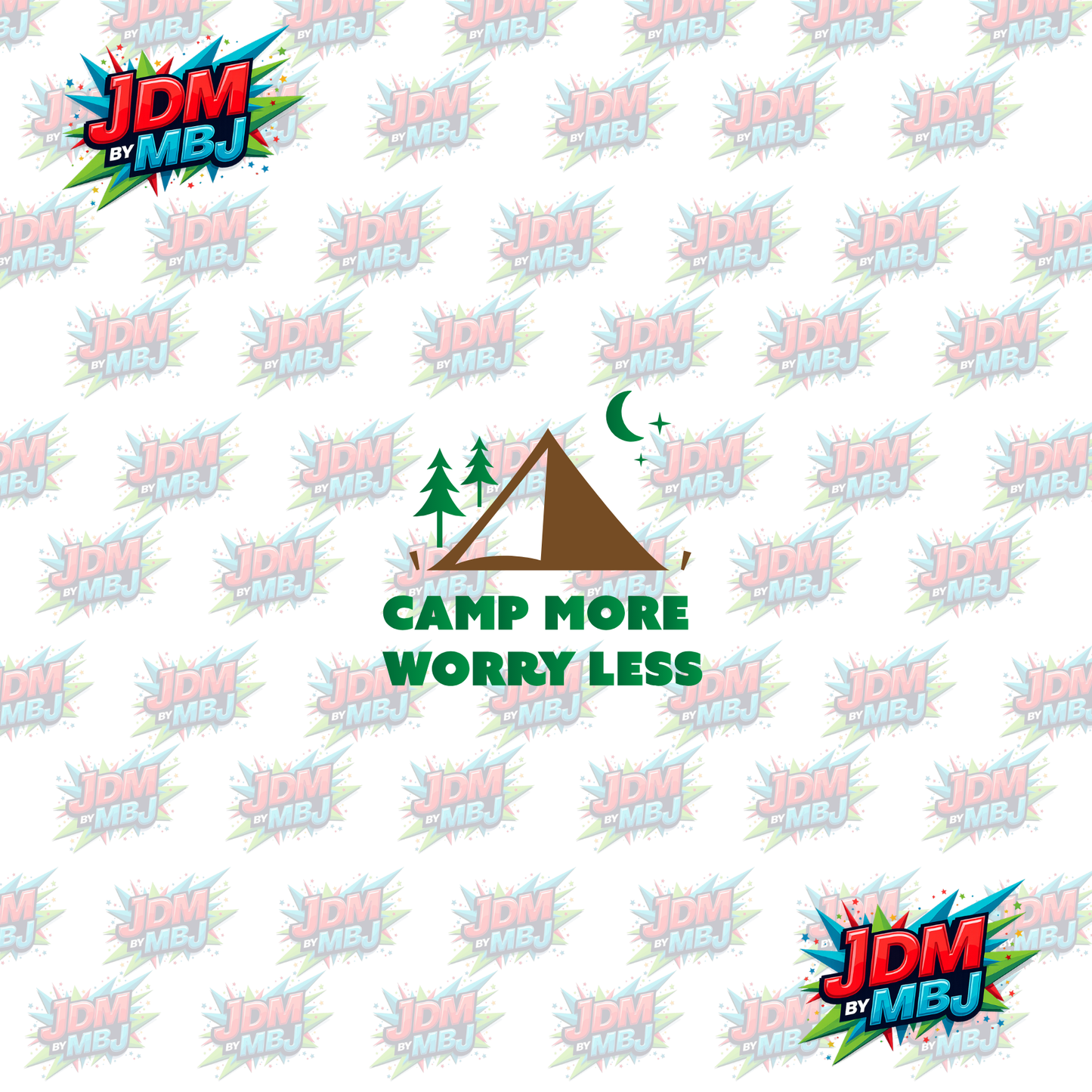Iron On - Camp More Worry Less DTF 20cm