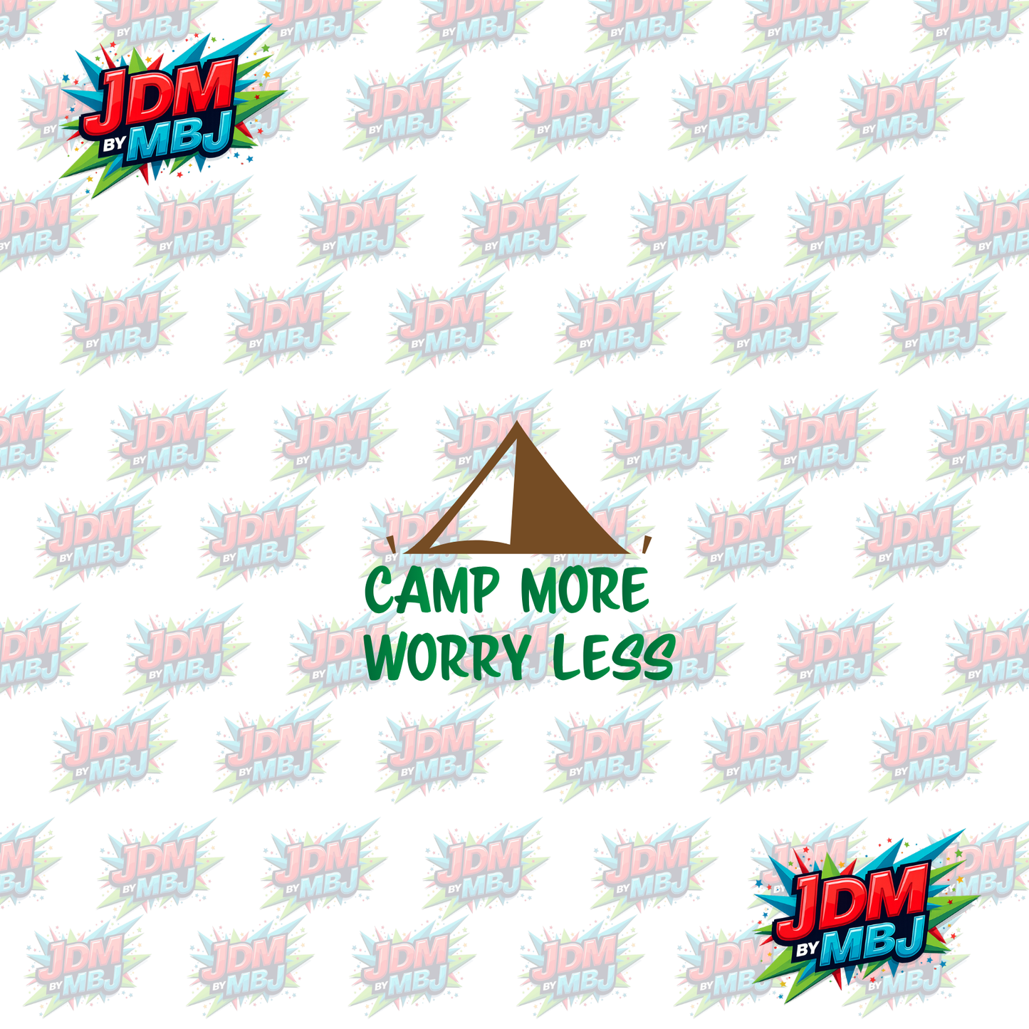 Iron On - 'Camp More' Worry Less DTF 20cm