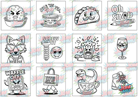 Funny Swearing Digital Colouring Pages