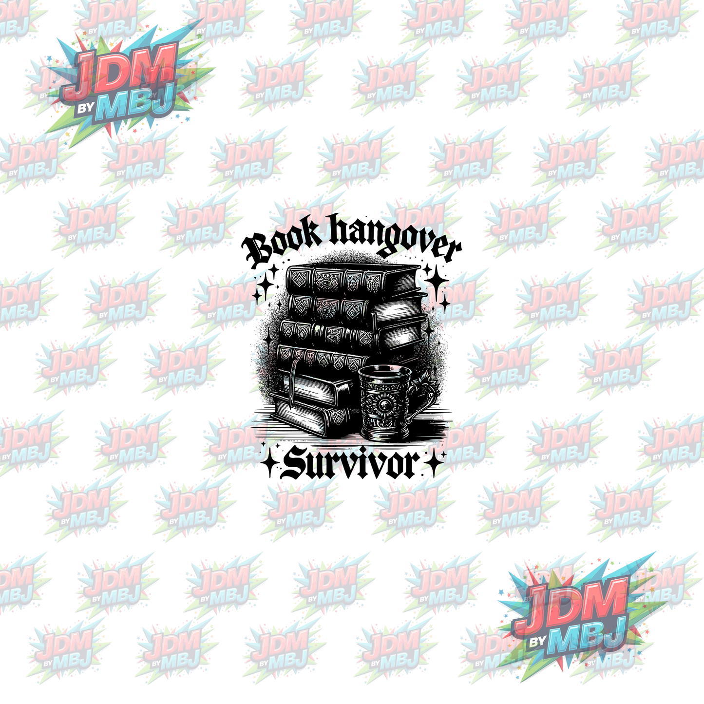 Iron On - Book Hangover Survival DTF 20cm