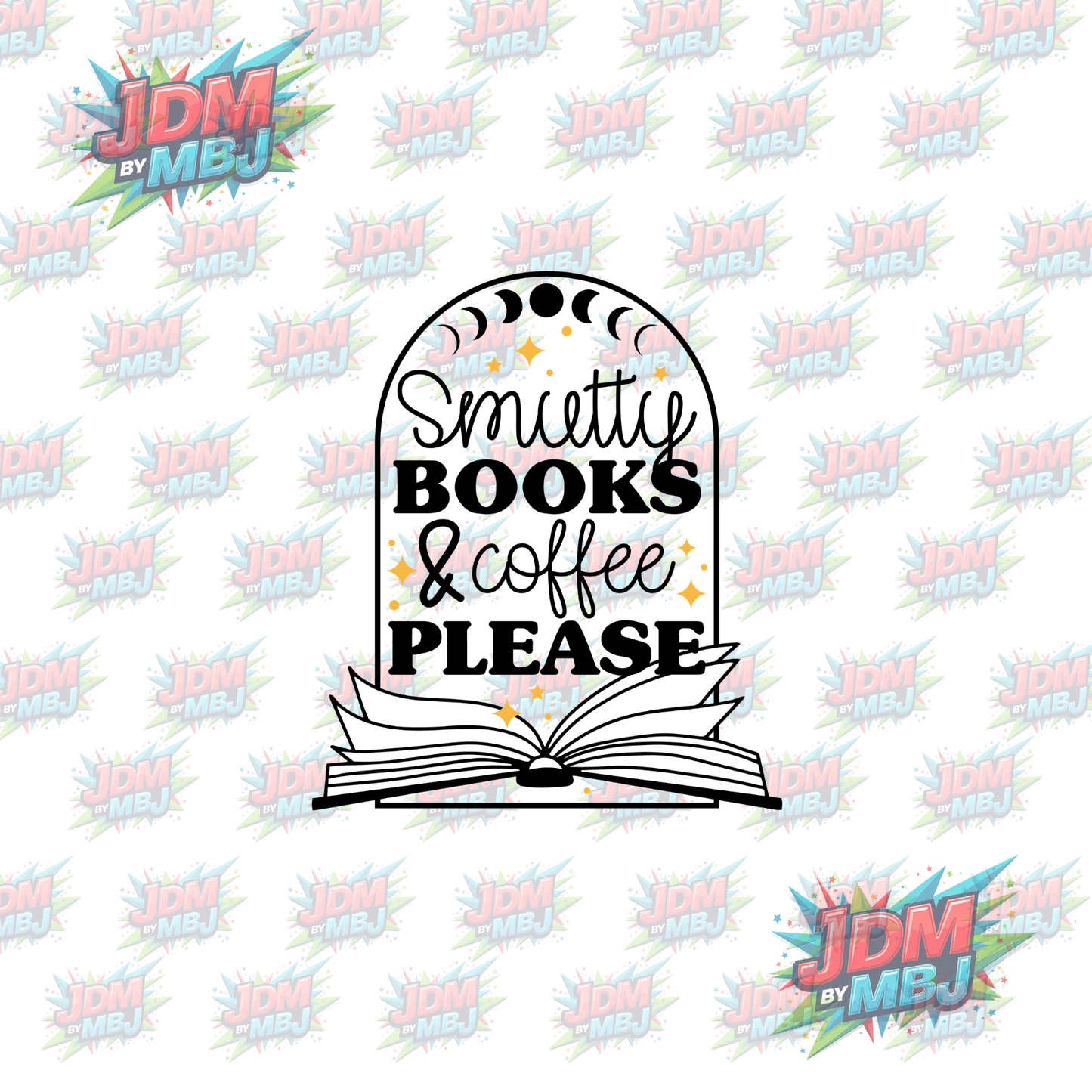 Iron On - Smutty Books & Coffee Please DTF 20cm