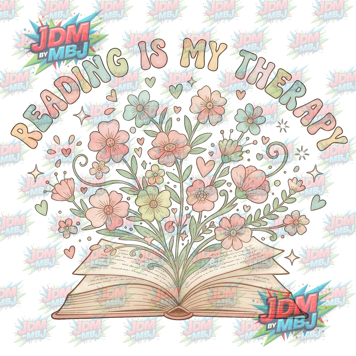 Iron On - Reading is my Therapy DTF 20cm