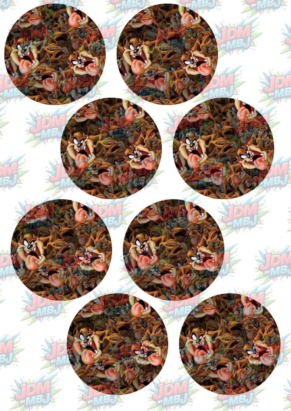 Inspired by Taz Devil Coasters Sublimation Prints