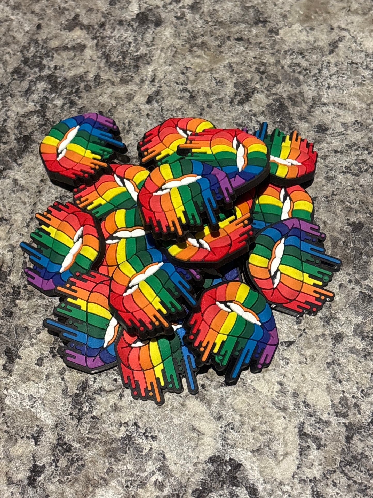 Inspired by Rainbow Lips Dripping Shoe Charm's