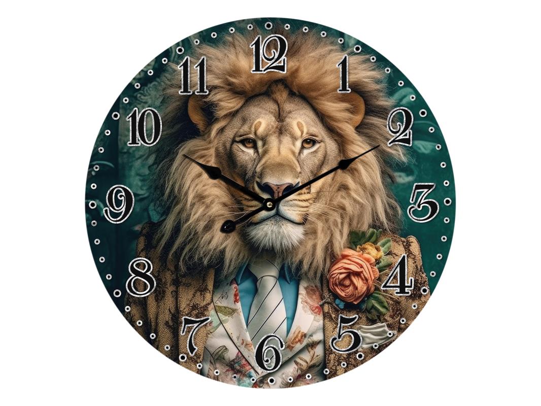 58cm Wall Clock with Suited Lion Design