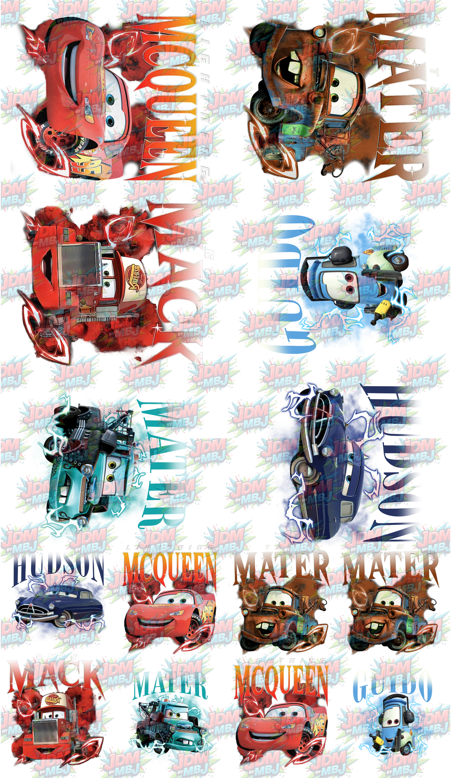Iron On - Lighting McQueen DTF Gang Sheet