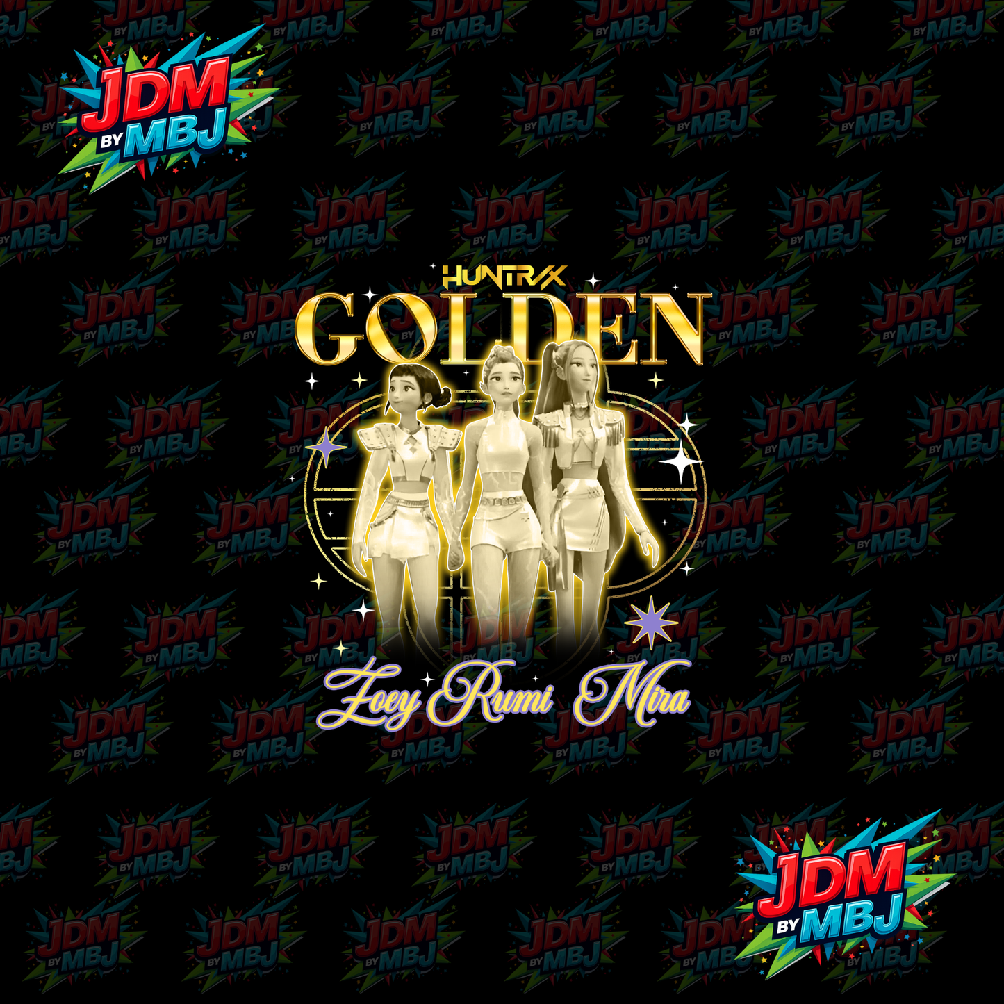 Iron On - Golden "K-POP" DTF 20cm