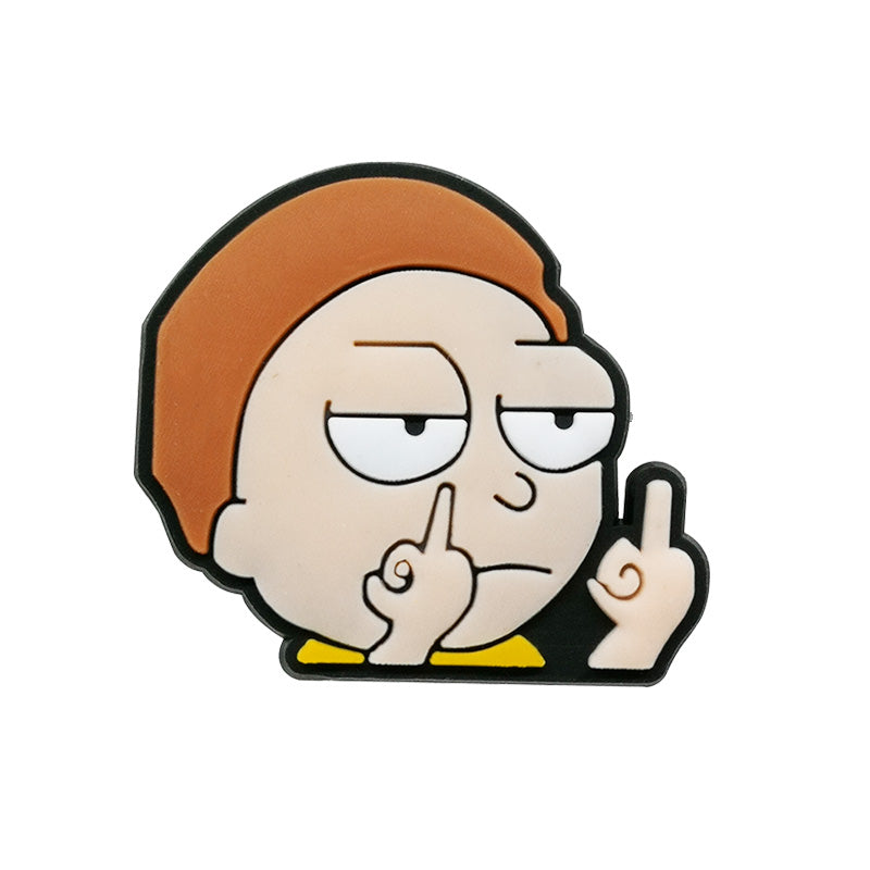 Inspirado en los adornos para zapatos de Rick & Morty