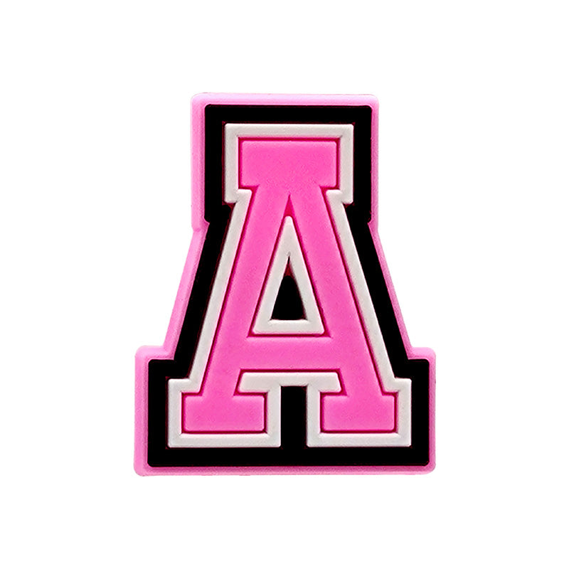 Pink Alphabet Shoe Charm's