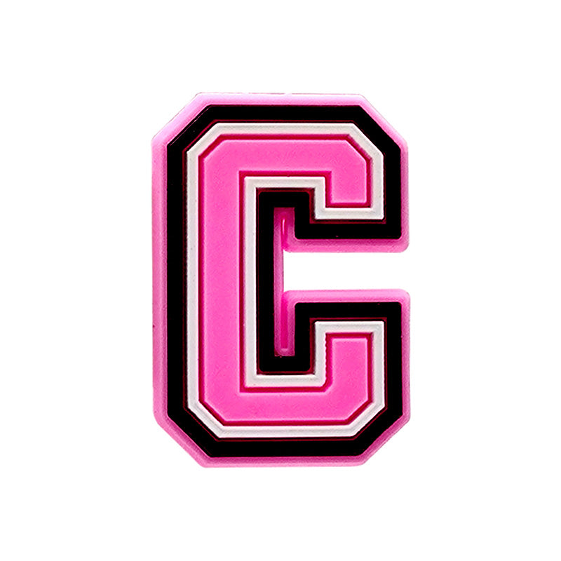 Pink Alphabet Shoe Charm's