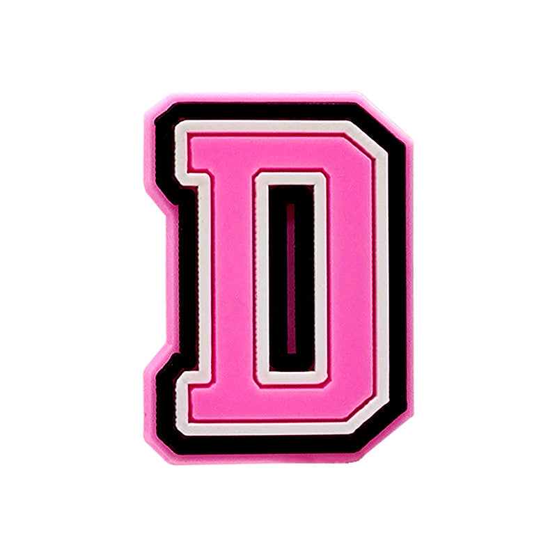 Pink Alphabet Shoe Charm's