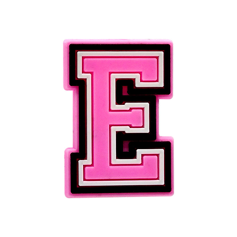 Pink Alphabet Shoe Charm's