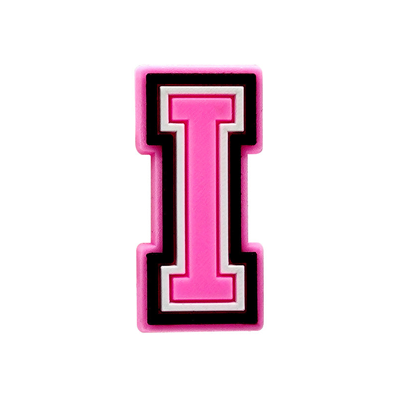 Pink Alphabet Shoe Charm's