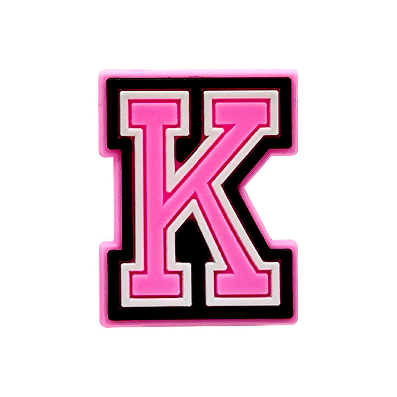 Pink Alphabet Shoe Charm's