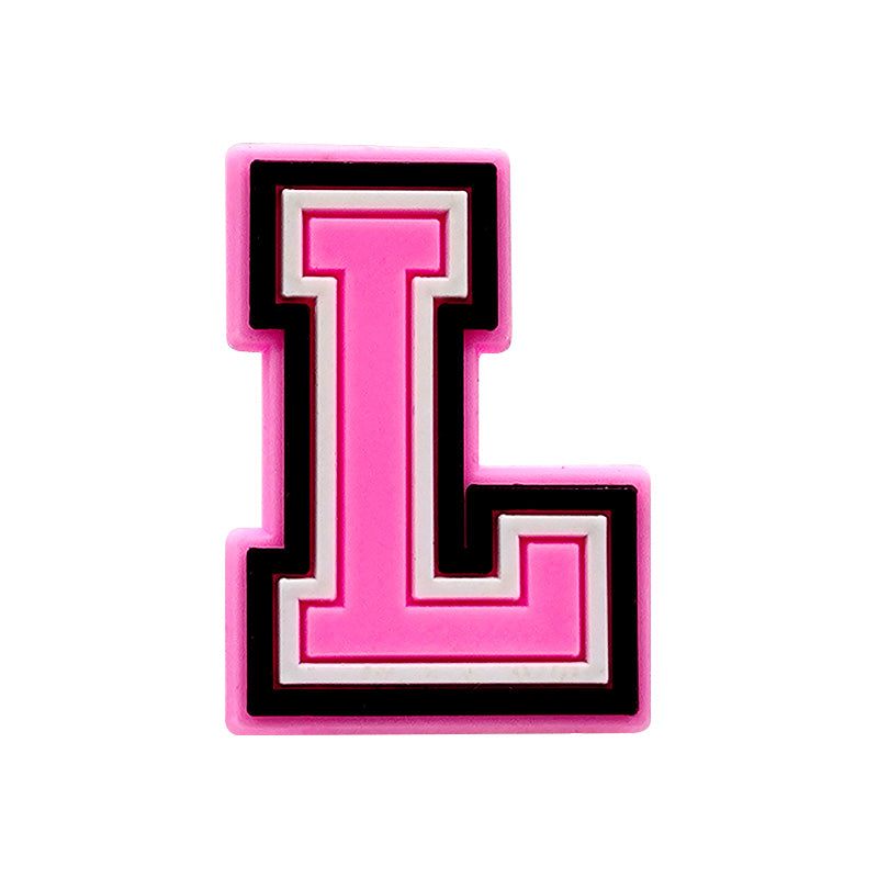 Pink Alphabet Shoe Charm's