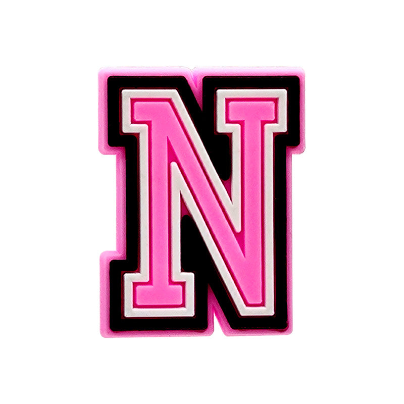 Pink Alphabet Shoe Charm's
