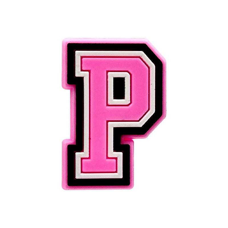 Pink Alphabet Shoe Charm's