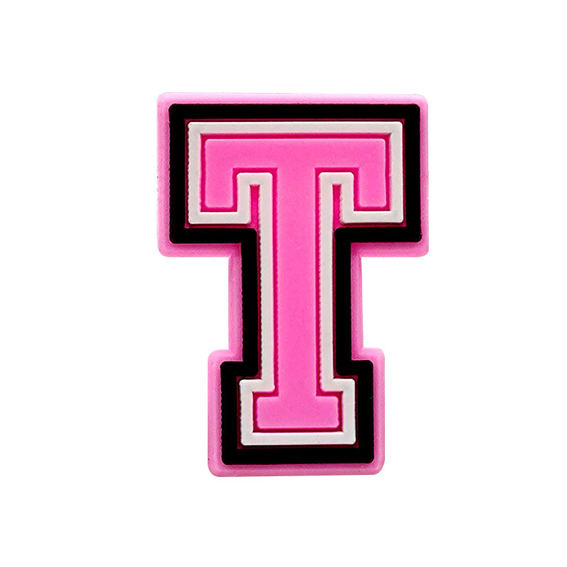 Pink Alphabet Shoe Charm's