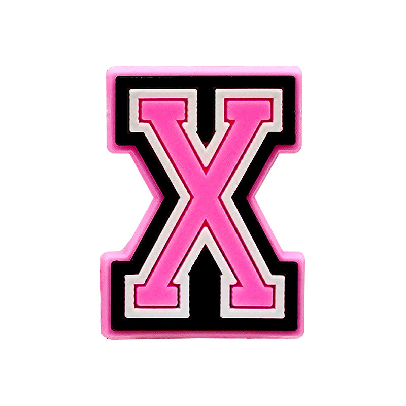 Pink Alphabet Shoe Charm's