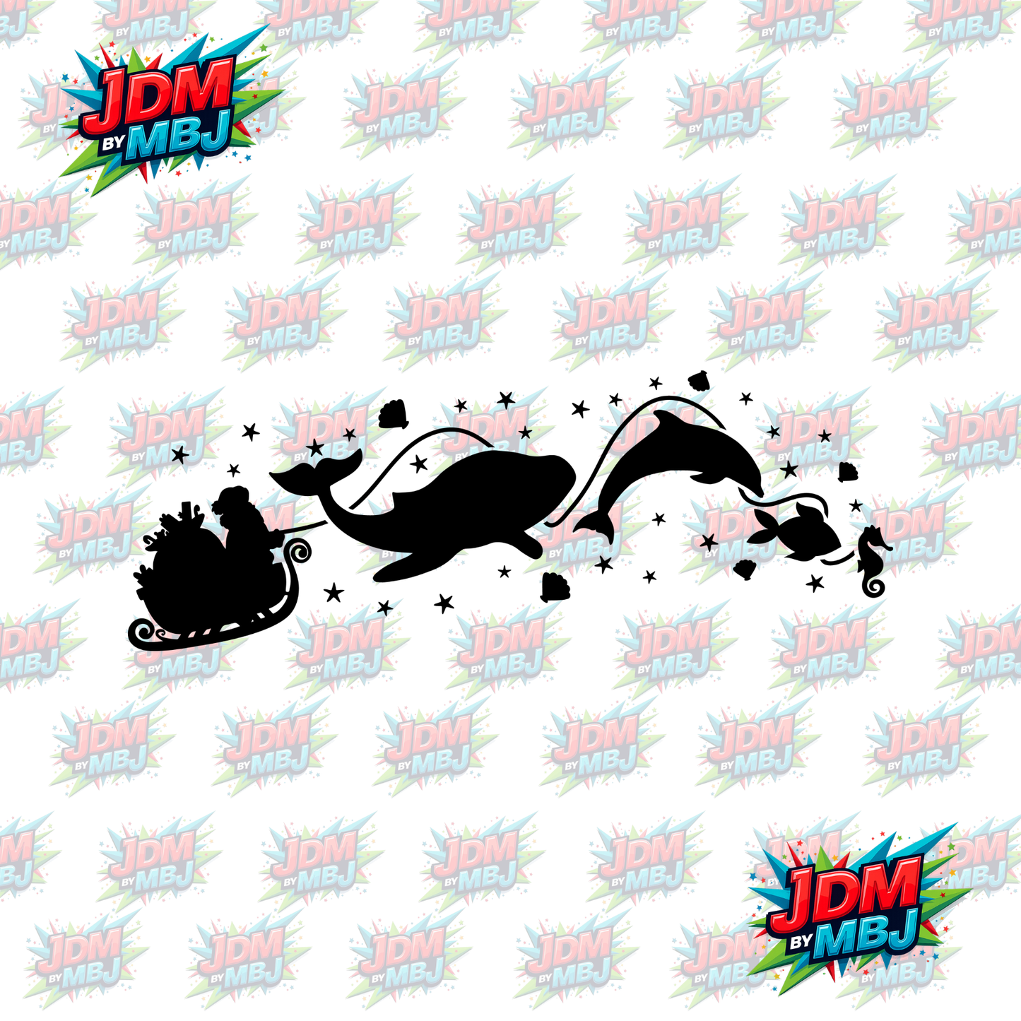 Iron On - Sea Life Christmas Skive DTF 30cm