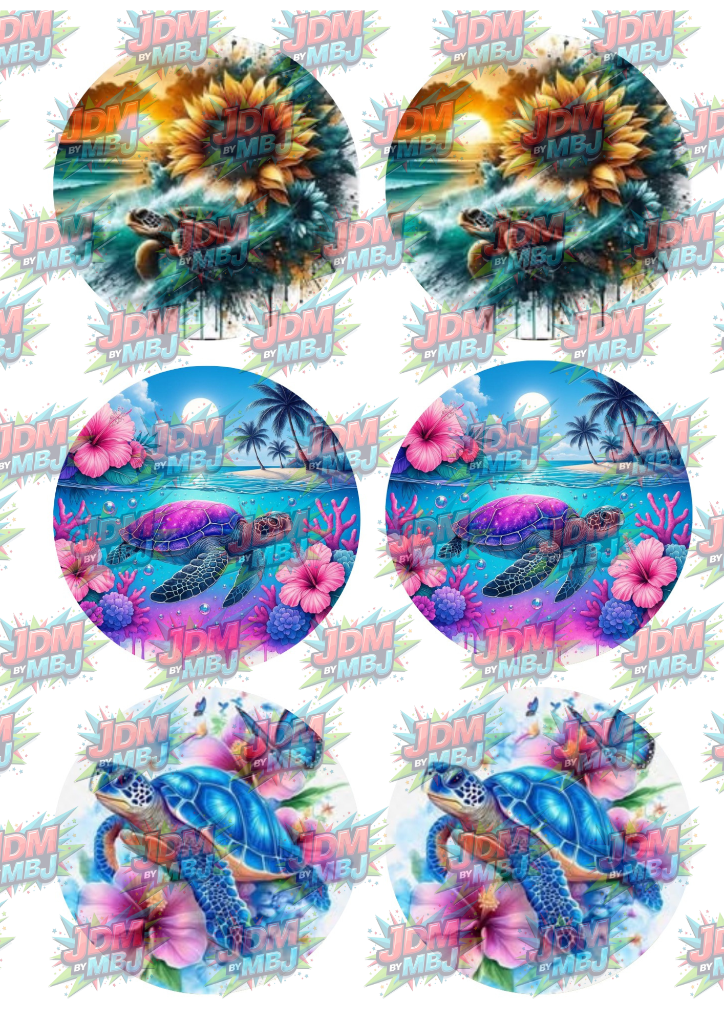 Inspired by Turtle Coasters Sublimation Prints