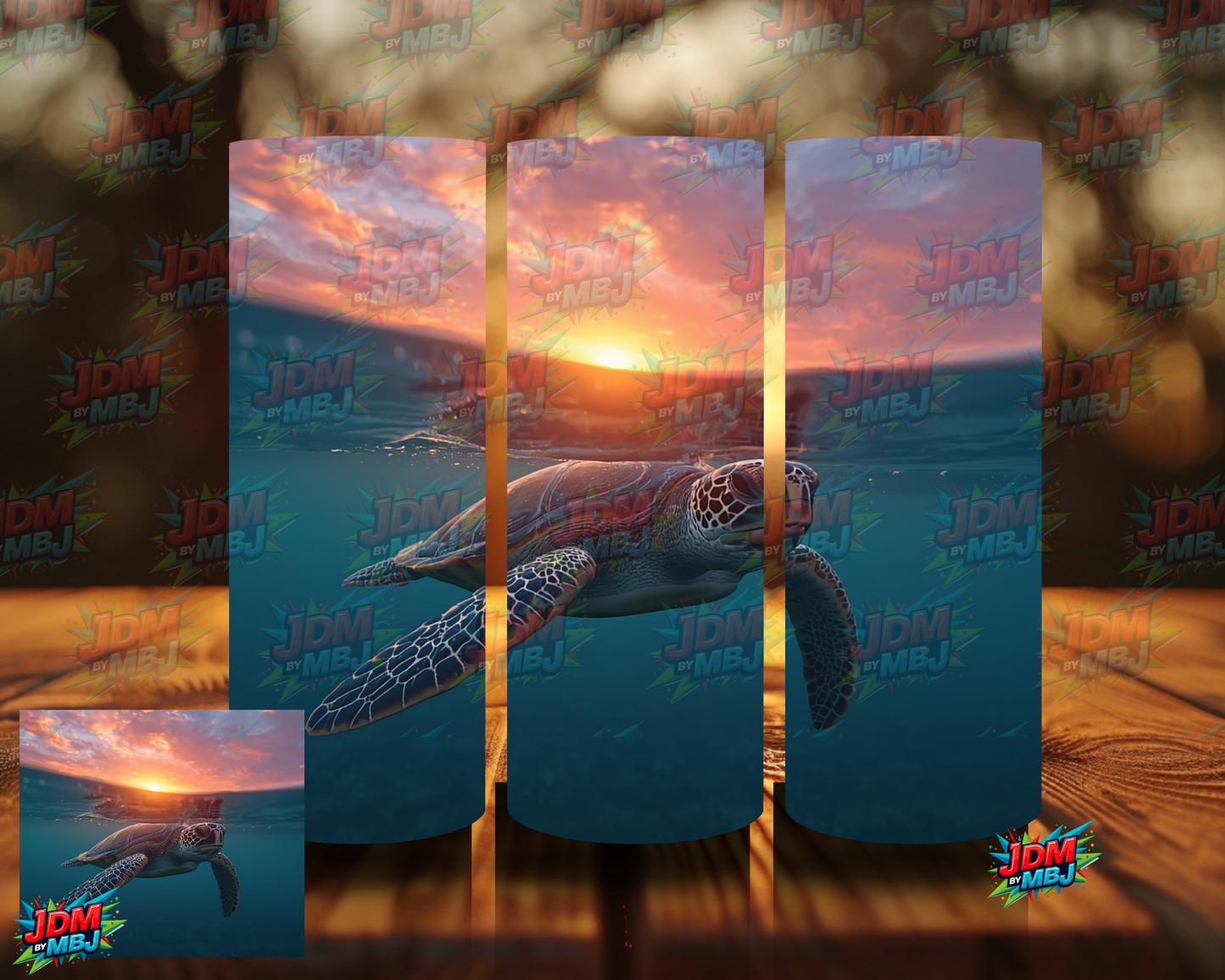 Inspired by Sea Turtle with Sunset Sublimation Prints