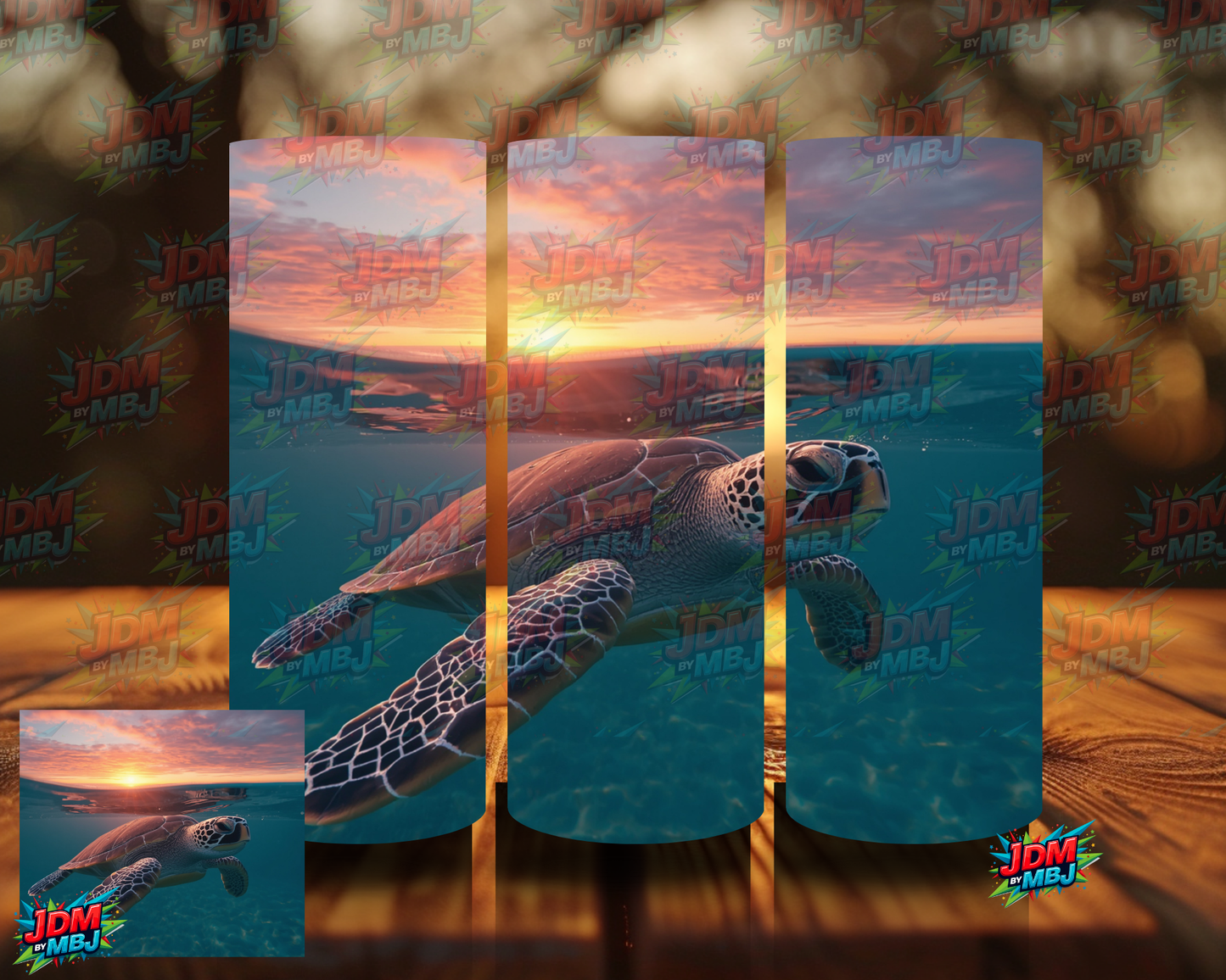 Inspired by Sea Turtle with Sunset Sublimation Prints