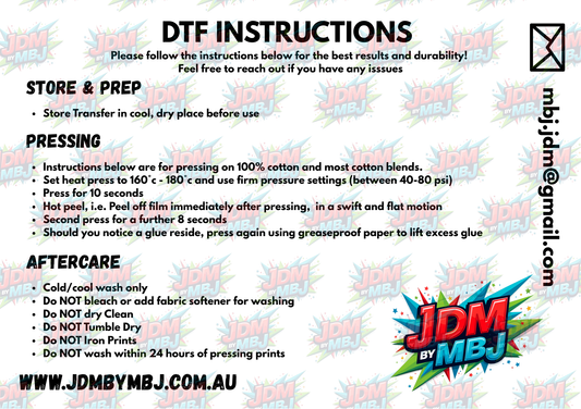 DTF Instructions for JDM by MBJ Prints