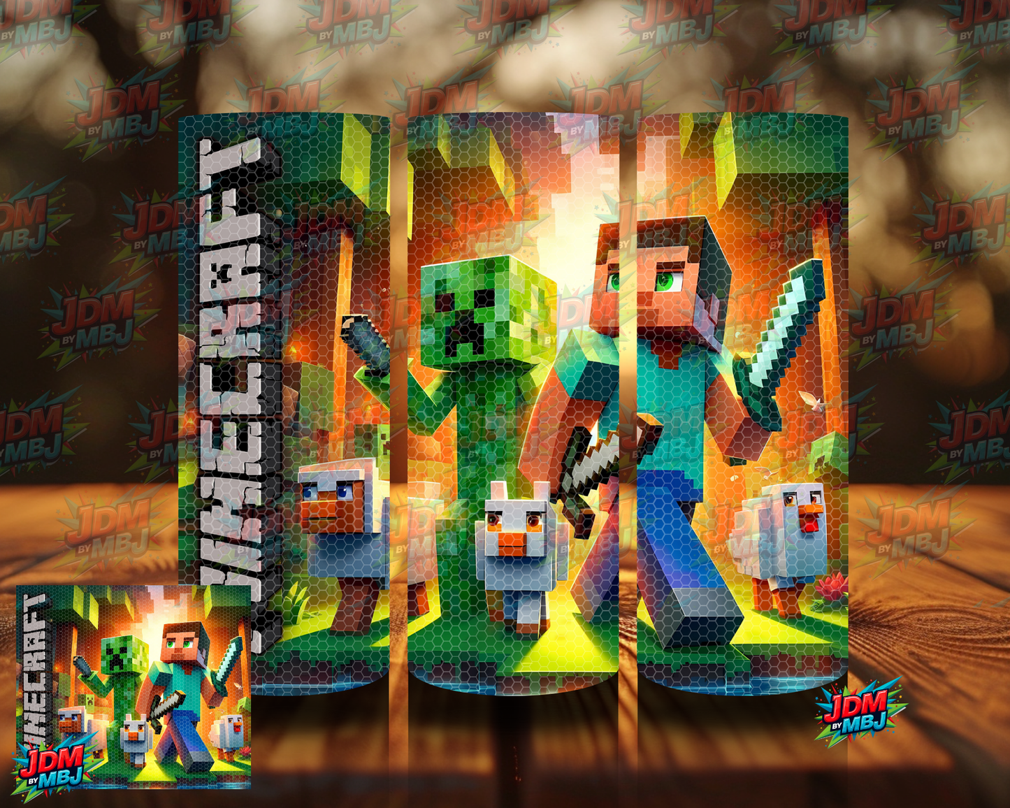 Rhinestone Minecraft 20oz Sublimation Prints