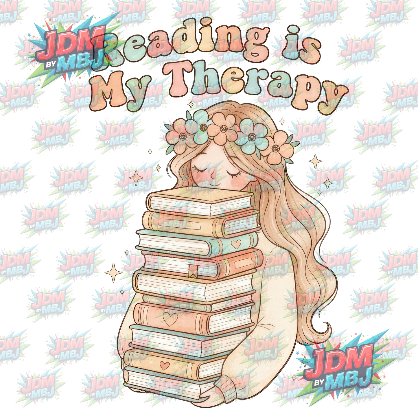 Iron On - Reading is My Therapy DTF 20cm
