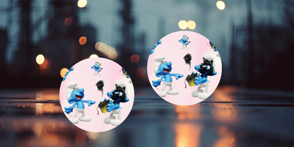 Impresiones de sublimación de posavasos para coche de Pitufo (8 por página)