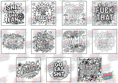 Swear Words "Bold & Easy" Volume 1 Digital Colouring Pages